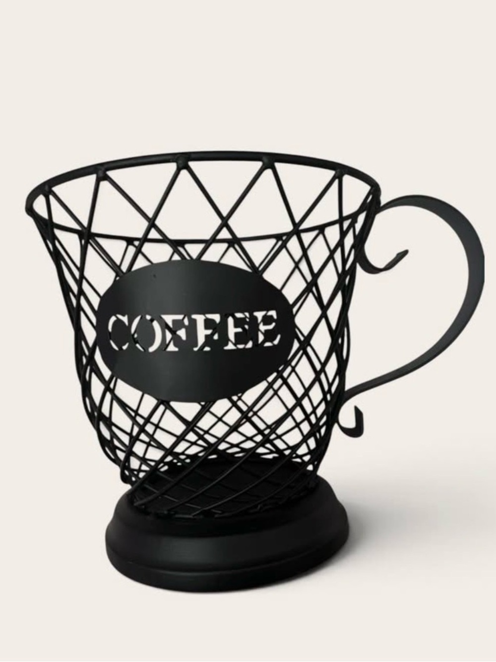 Black Wire Coffee Pod Holder Basket